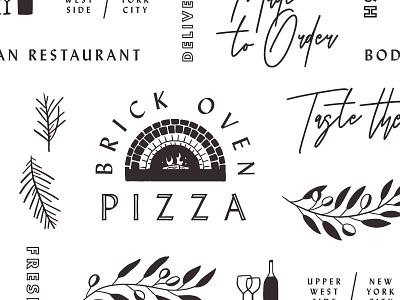 Mediterranean Pattern brick oven design logo pattern pizza restaurant