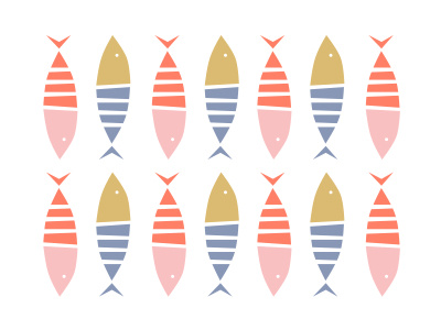 Fish Print art beach digital art digital design fish illustration nautical