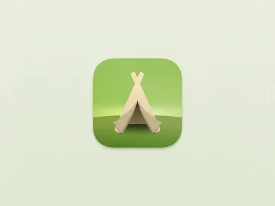 Daily UI 005 App Icon 005 app icon camping dailyui gradient green icon open tent ui