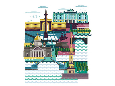 Cover illustration cover flat illustration illustration saint petersburg sights