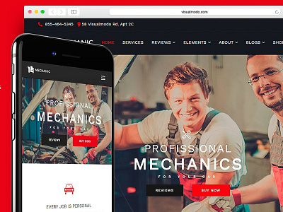 Mechanic WordPress Theme - Responsive Workshop blog business car mechanic repair responsive services template theme web development webdesign