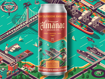 New Taproom Smell IPA Can almanac beer city dan kuhlken dkng dkng studios dock isometric nathan goldman ocean packaging san francisco