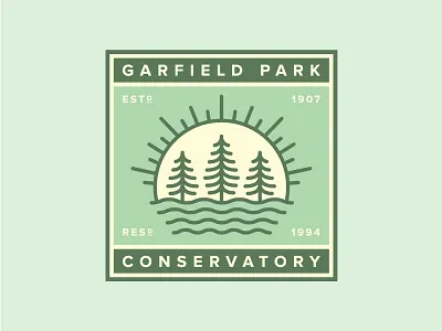 Garfield Park Conservatory badge chicago conservatory garfield icon illustration park patch sun tree vector