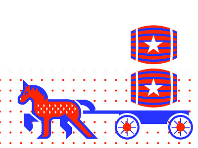 Double Barrel america barrels branding cider flat geometric horse illustration wip