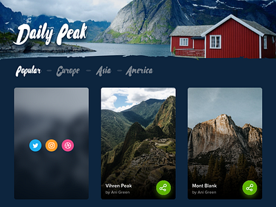 Social Share - Day 010 dailyui mountain photo dailyui share sharing social website