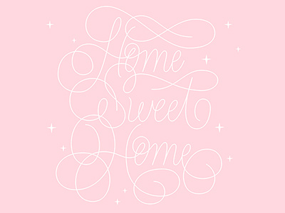 Home Sweet Home custom hand lettering home lettering pink type typography vector