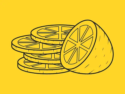 Just lemon fruit lemon line simple yellow