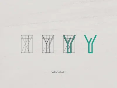 Platanus "Y" brand grid letra logo logotype tipografia typography