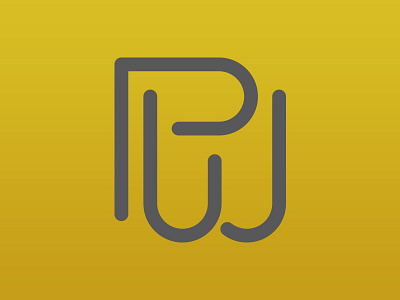 PWJ Monogram branding gold gray letters monogram