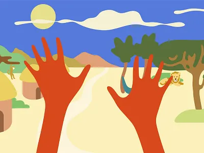 Illustration & motion design for Music video africa child hands illustration