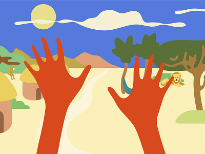 Illustration & motion design for Music video africa child hands illustration