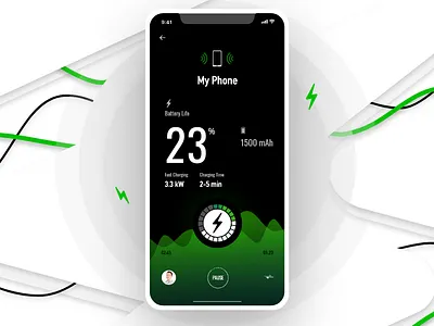 "It's time to cut the cord!" Wireless charging mobile app! design electric power happening now innovation is everything interface mobile app new technologies transfer energy ui wireless charging