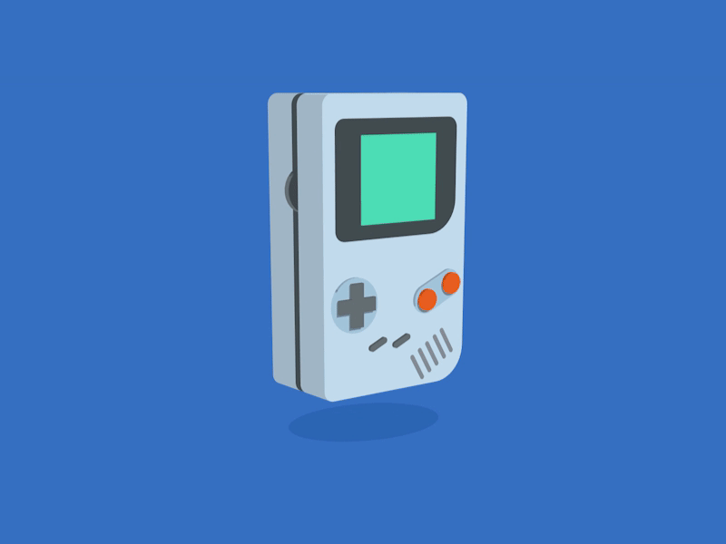 Nintendo Game Boy 3d after effects animated animation design flat game boy gameboy gif illustration nintendo vector