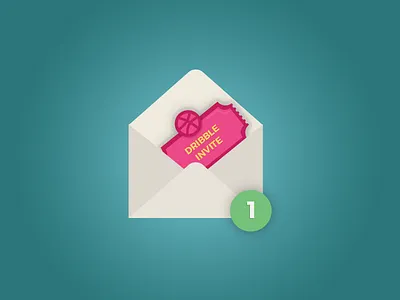 One Dribbble Invite! dribble envelope invite ticket