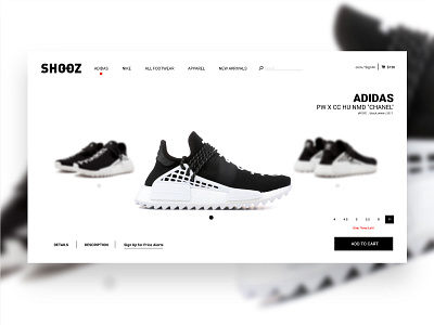 Shoe Product Page UI Concept adidas card cart concept shoe shop ui ux web