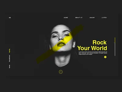 Album music website - Black and yellow graphicdesign interface uidesign webdesign webdesigner webdevelopment