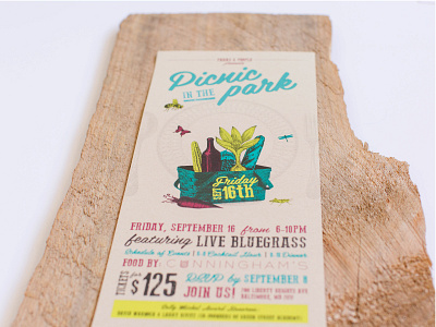 Picnic in the Park design engravings event branding illustration invitation design logo design nonprofit design