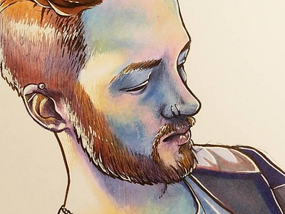 Beginnings copic illustration marker portrait