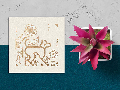 2018 the year of golden dog 2018 animal canine dog geometric gold golden dog new year pattern shape