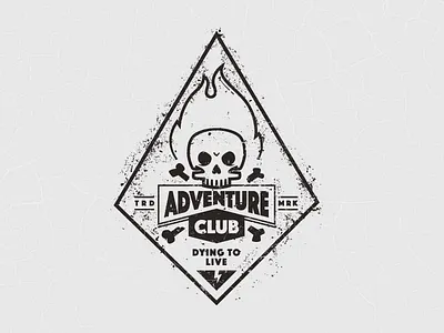 Adventure Club - Dying to Live adventure club badge briefbox dying grunge live skulls texture vector