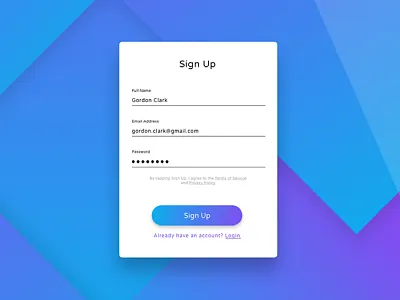 Sign Up Form form sign up