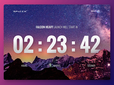 Countdown timer countdown dailyui elon falcon heavy musk spacex timer