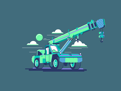 Crane 2dillustration beq crane icon illustration ui ux vectorillustration