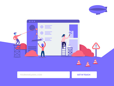 Hello, Dribbblers! clean debut illustration invite minimal ui ux vector