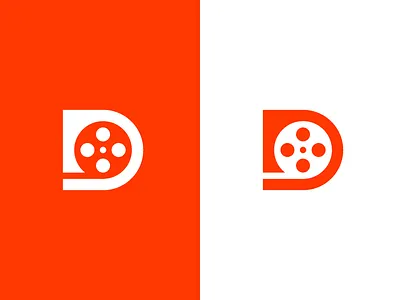 D / Film / logo design action clever d film lettermark logo movie negative space production reel rolling scene smart video video app video art video background