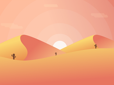 Desert desert gradient illustration