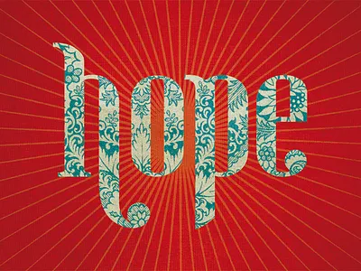 Hope hope lettering red textures