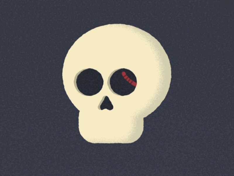 Skull & Worm 2d after effects animated animation death gif looping mograph motion skull styleframe worm