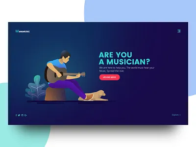 Landing Page - Mamusic illustration landing minimal music web