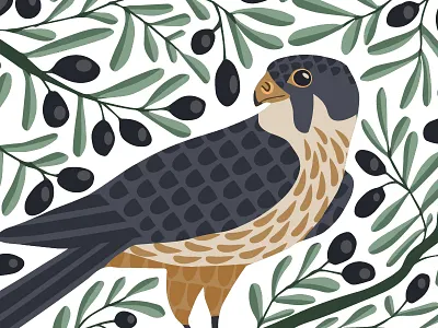 Peregrine falcon animals birds geometric illustration illustrator natural nature pattern soft trees vector wildlife