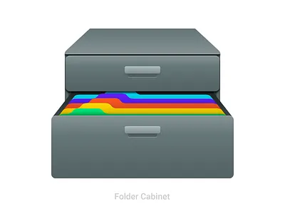 Folder Cabinet 🗄️📁 cabinet drawer file folder folder cabinet icon icons illustration