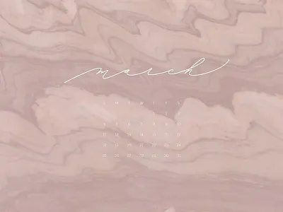 Free Desktop Calendar (March 2018) background calendar calligraphy custom type hand drawn inspirational lettering logo pattern type typography