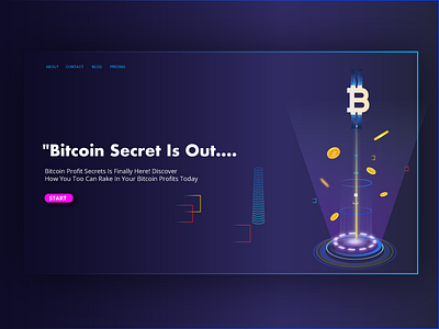 Bitcoin Web Design and Concept bitcoin branding crypto currency dailyui graphic design icons illustration landing page ui ux web web design