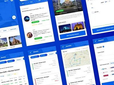 Circular Journey App app design flat indian railways journey train travel app ui user experience ux