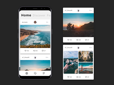 Media Posting App instagram mobile post ui ux visual