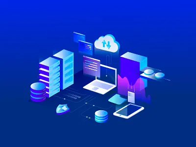 Illustration Secure Data Exchange data icon illustration