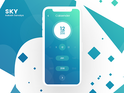 iPhone x calendar color cool creative design gradient login professional signup ui