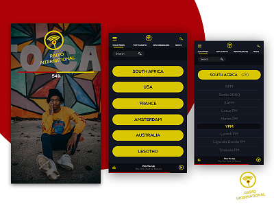 Radio International music radio southafrica ui ux