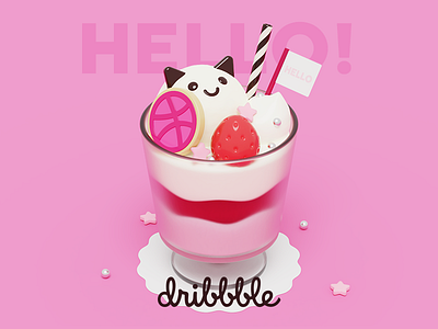 Dribbble Sundae 3d b3d debut ghost parfait sundae