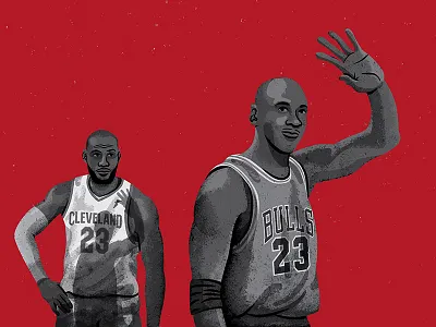 MJ / Lebron basketball illustration jordan lebron mj nba the ringer
