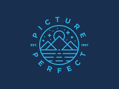 Picture Perfect commercial heisler identity logo minimal modern monoline moon mountain simple symbology water