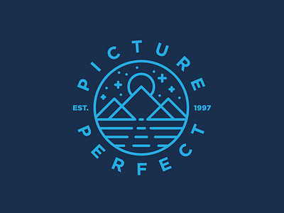 Picture Perfect commercial heisler identity logo minimal modern monoline moon mountain simple symbology water