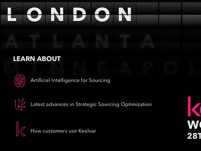 London - Sourcing Event Hero airport departure board keelvar london sourcing
