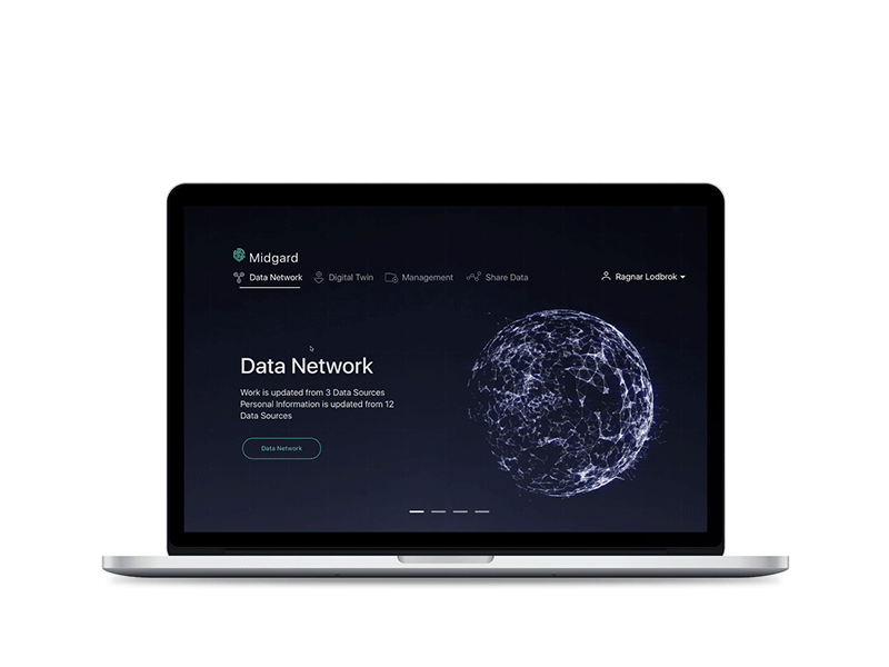 Midgard data scraping motion graphic strategic design ui ux
