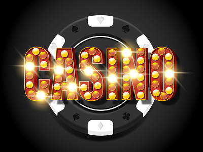 Casino chip card casino chip game gold golden illustration lamp money poker shine vector