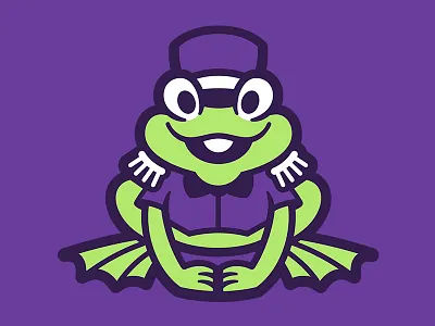 ribbit ribbit frog green mascot purple